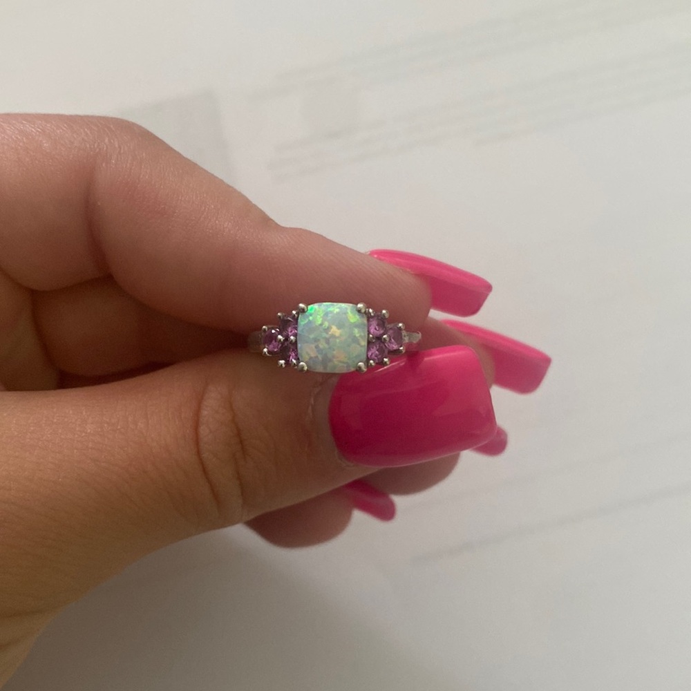 opal and pink ring